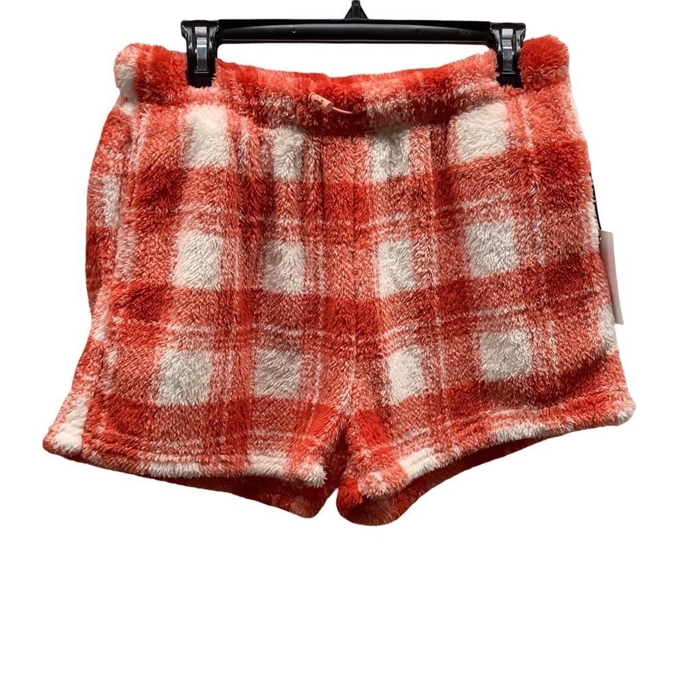 Angel Kiss Size Large Vibrant Orange & White Fuzzy Shorts. New With Tags.
